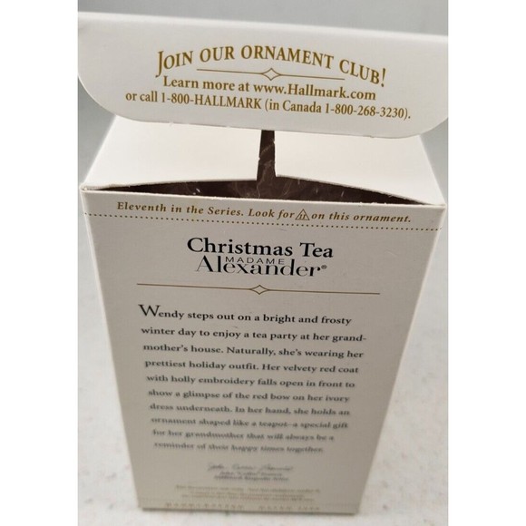 2006 HALLMARK KEEPSAKE MADAME ALEXANDER CHRISTMAS TEA DOLL ORNAMENT SERIES NO 11 - Picture 8 of 16